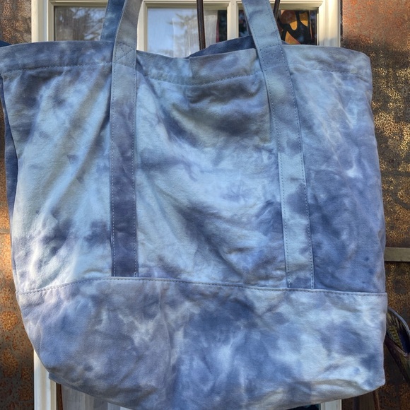 Pink Tie-Dye Blue & White Tote Bag - Picture 6 of 6